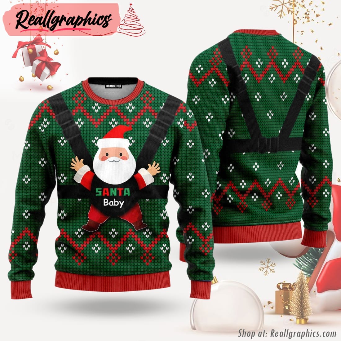 santa baby ugly christmas sweater for men & women