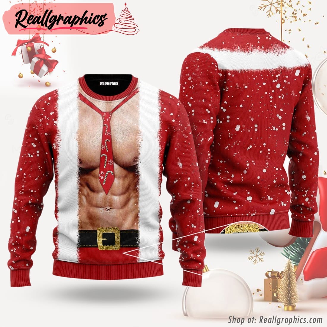 santa body ugly christmas sweater for men & women