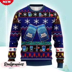 Snowflakes Bud Light Christmas Ugly Sweater