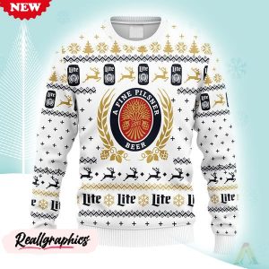 Snowflakes Miller Lite Christmas Ugly Sweater