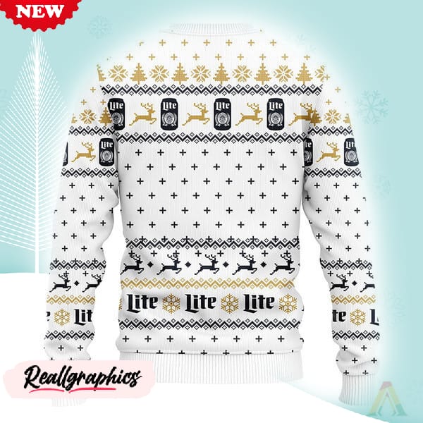 Snowflakes Miller Lite Christmas Ugly Sweater