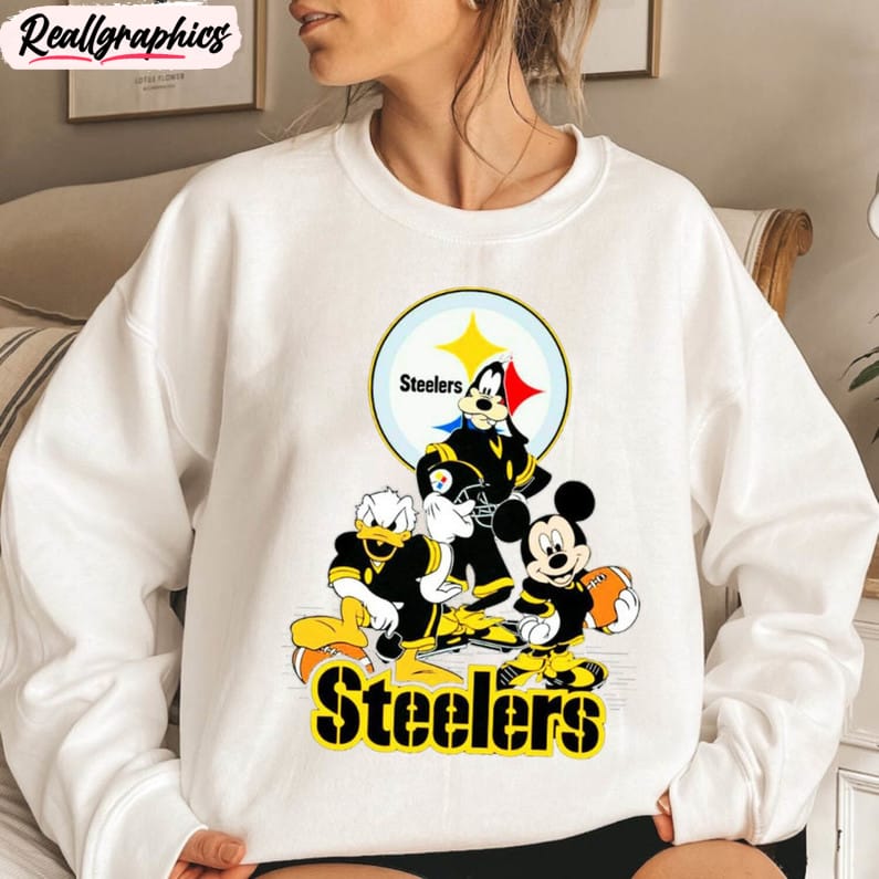 vintage pittsburgh mickey disney shirt, nfl football tee unisex hoodie