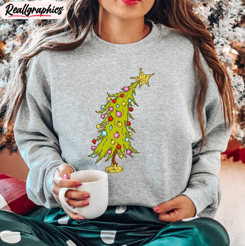 whimsical christmas tree shirt, whoville tree crewneck short sleeve