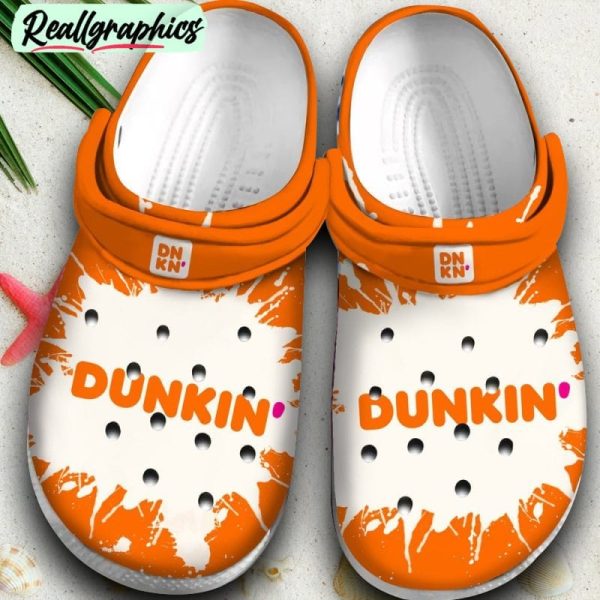 dunkin-donuts-coffee-drink-gift-art-rubber-clog-shoes-comfy-footwear