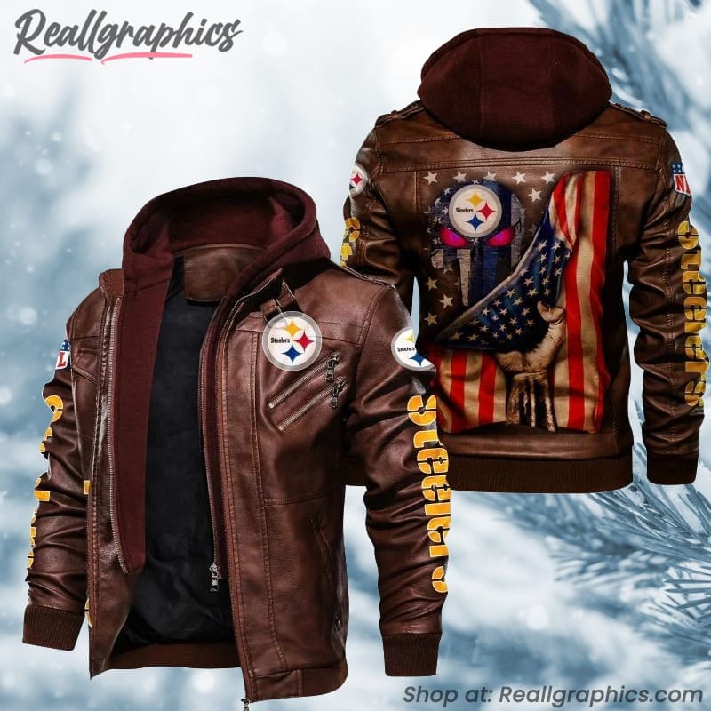 pittsburgh steelers hvkc175 printed leather jacket