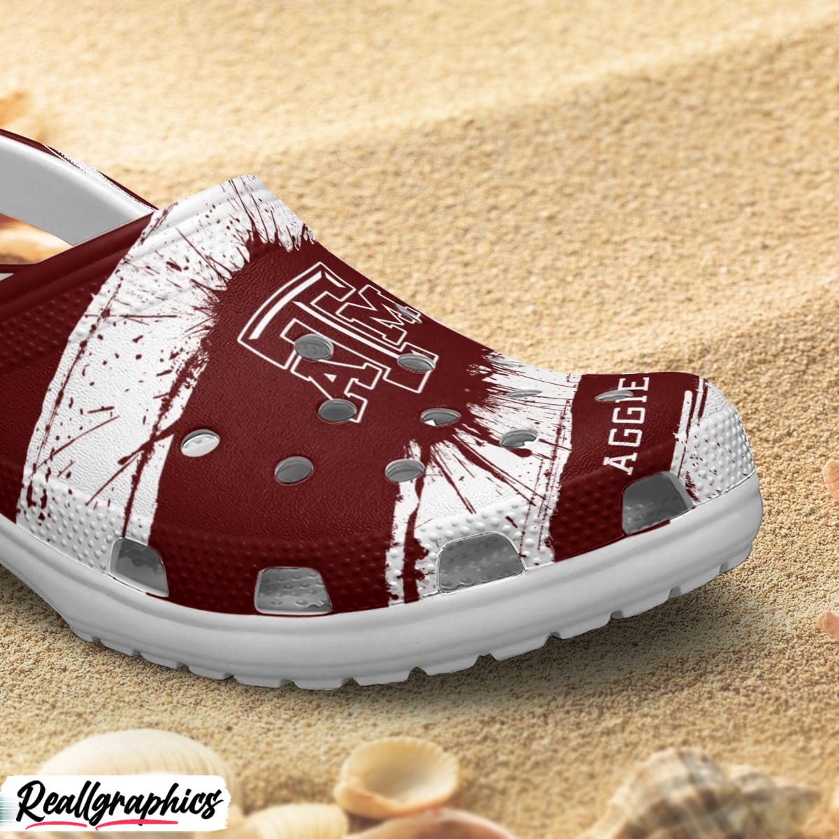 texas a&m aggies ink splash crocs shoes, am aggies shoes