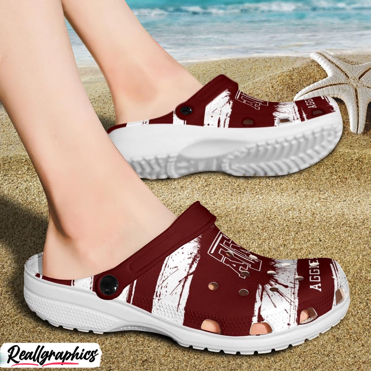 texas a&m aggies ink splash crocs shoes, am aggies shoes