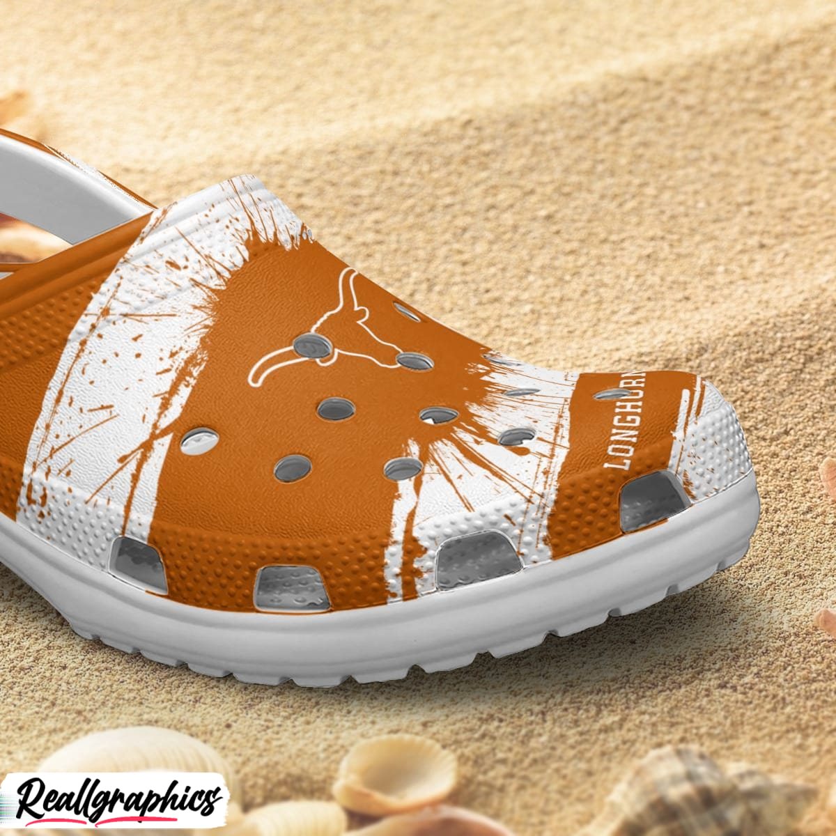 texas longhorns ink splash crocs shoes, texas longhorns gear