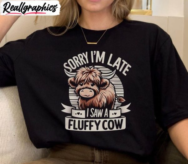 vintage-sorry-i-m-late-shirt-cute-highland-cow-unisex-hoodie-short-sleeve-2