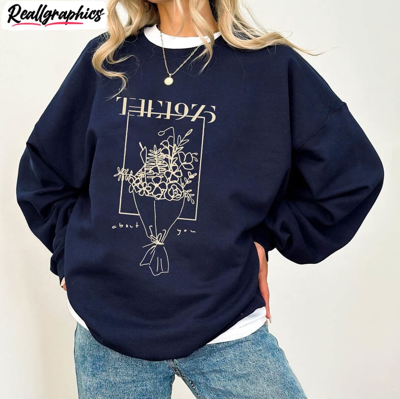 vintage the 1975 about you flower art sweatshirt ,the 1975 band shirt crewneck