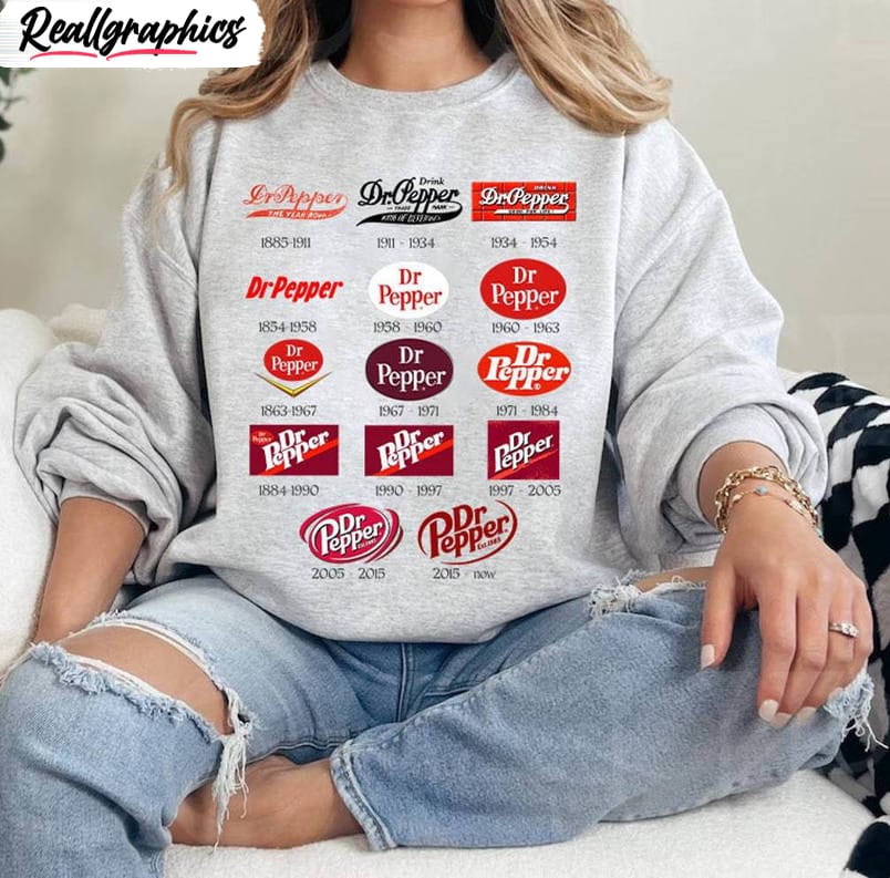 9 dr pepper logo history unisex t shirt , dr pepper funny shirt short sleeve