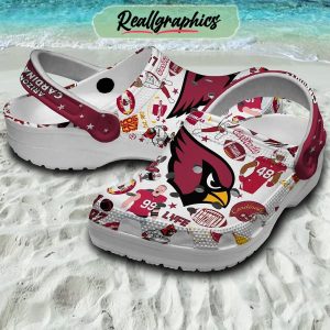 arizona cardinals red white design love 3d printed classic crocs, cardinals gifts for fans