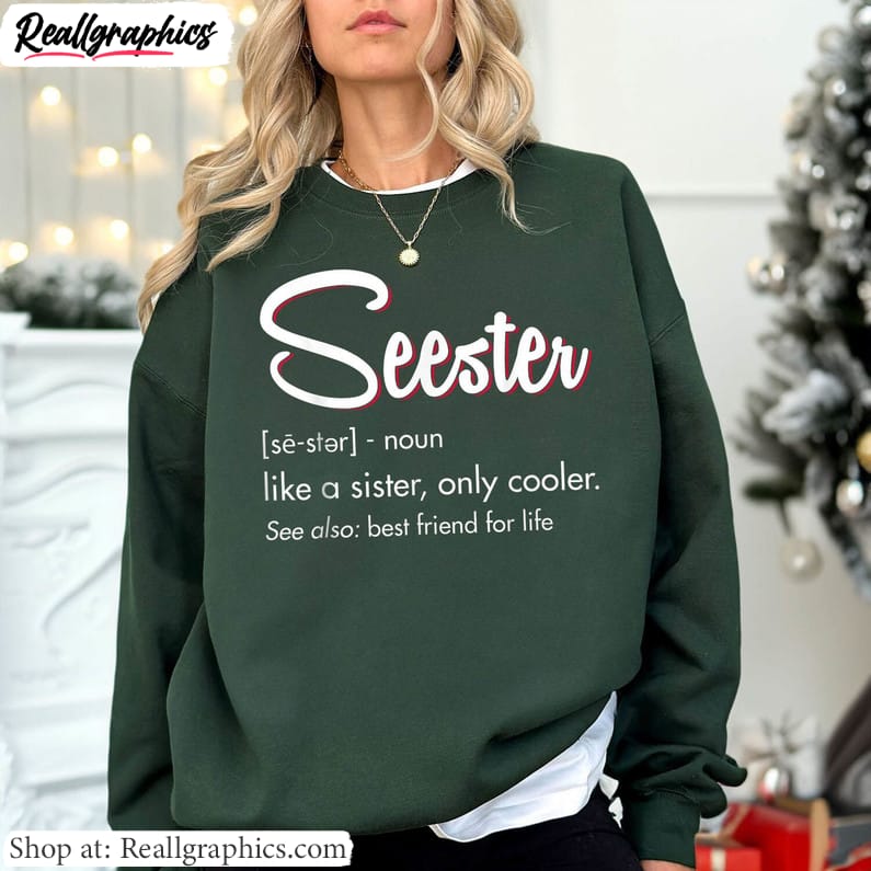 awesome seester noun shirt, limited seester definition long sleeve unisex hoodie