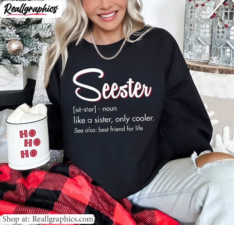 awesome seester noun shirt, limited seester definition long sleeve unisex hoodie