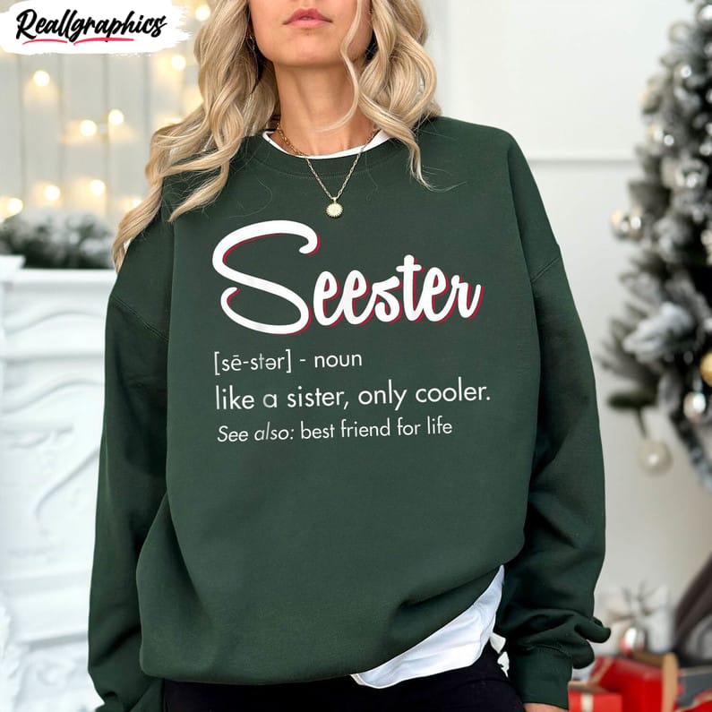 awesome seester noun shirt, limited seester definition long sleeve unisex hoodie