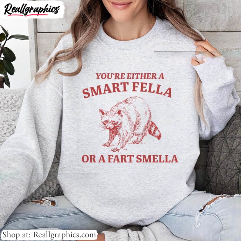 awesome weird t shirt, cute smart fella or fart smells inspired unisex shirt, hoodie