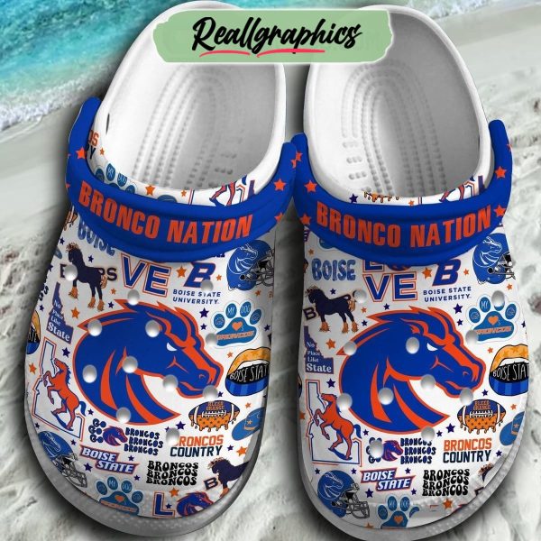 boise state broncos bronco nation 3d printed classic crocs, boise state broncos fan gears