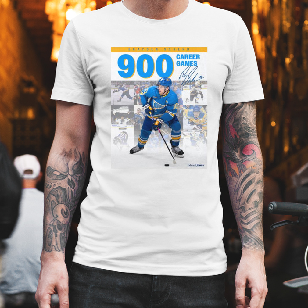 brayden schenn 900 career games signatures shirt