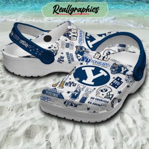 byu cougars rise and roar go cougars 3d printed classic crocs, byu cougars merchandise