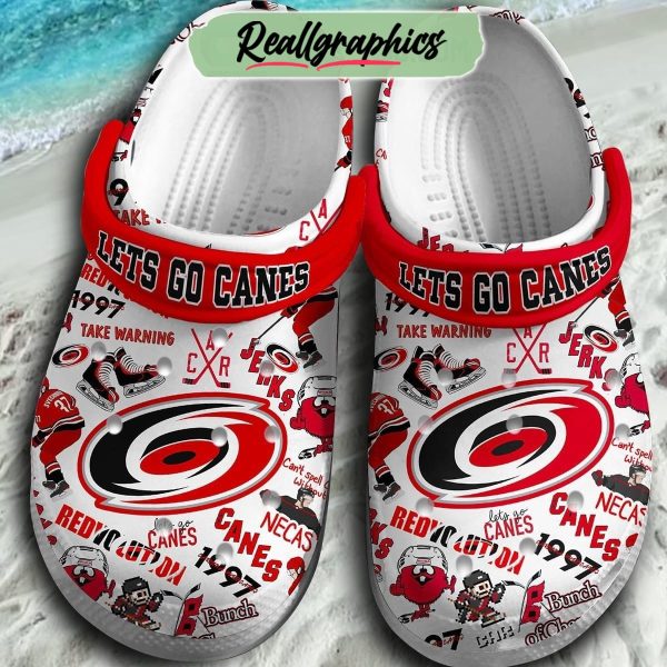 carolina hurricanes let's go canes redvolution 3d printed classic crocs, hurricanes gifts