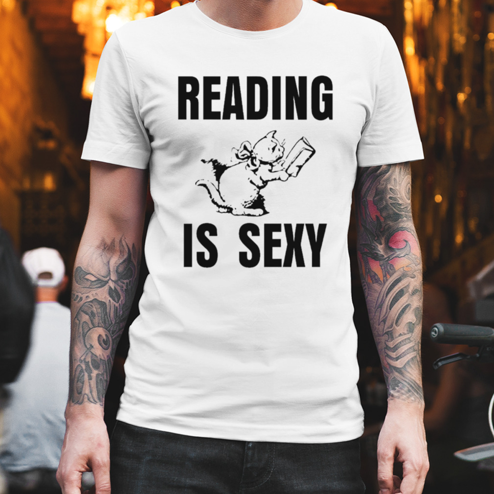 cat reading is sexy shirt