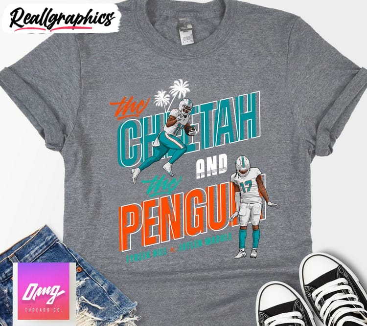 cheetah and penguin shirt, miami football game day unisex sweatshirt