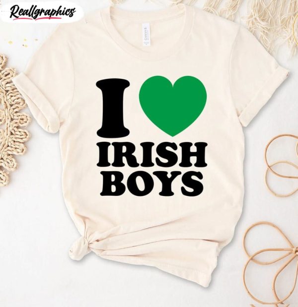 cool design i love irish boys shirt, trendy 2000s t shirt unisex hoodie