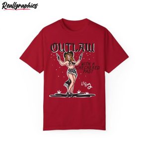 cowgirl outlaw sweatshirt , with a checkered past short sleeve tee tops