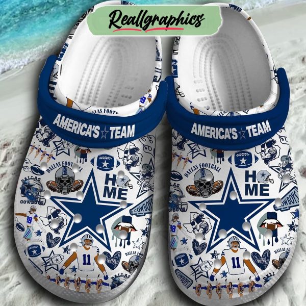 dallas cowboys nfl america's team 3d printed classic crocs, dallas cowboys gifts for fans