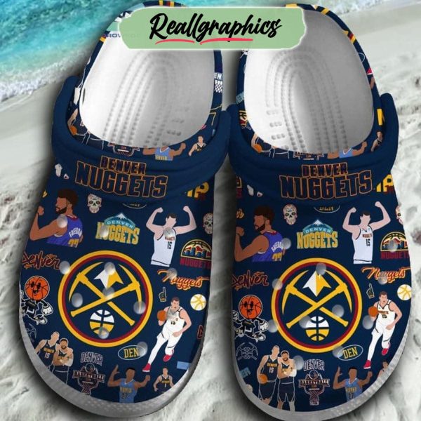 denver nuggets nba champions blue design crocs, nuggets fan gears