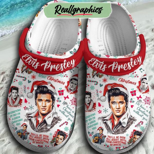 elvis presley i'll have a blue christmas without you 3d printed classic crocs