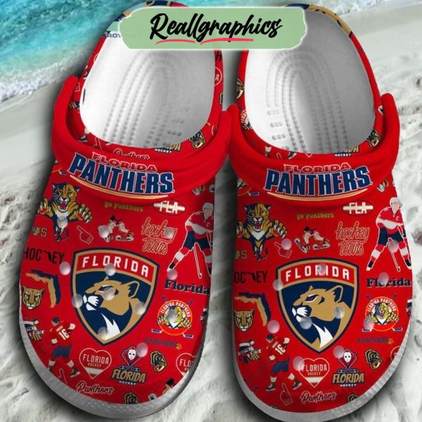 florida panthers nhl team red design crocs, panthers shoes