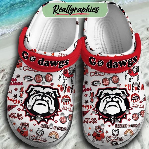 georgia bulldogs go dawgs 3d printed classic crocs, georgia bulldogs shoes