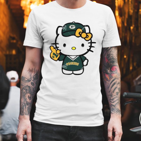 green bay packers baseball number 1 hello kitty shirt