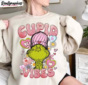 grinc cupid vibes valentines sweatshirt , grinch's valentine shirt long sleeve