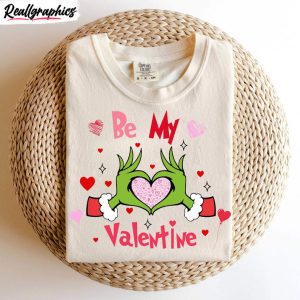 grinch be my valentine shirt, heart tee tops crewneck