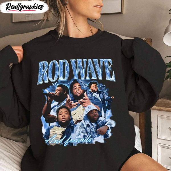 groovy rod wave shirt, creative rod wave nostalgia 2023 rap tee tops sweatshirt