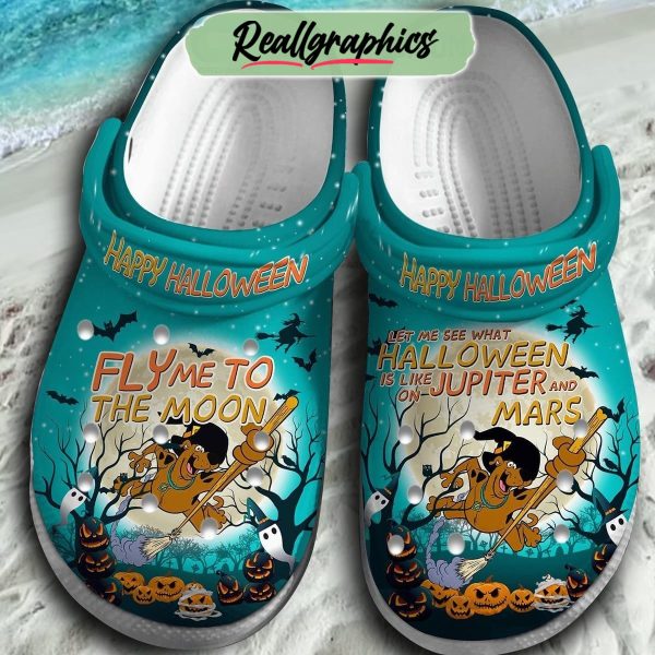 happy halloween fly me to the moon scooby doo 3d printed classic crocs