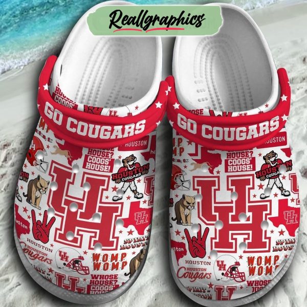 houston cougars ncaa go cougars 3d printed classic crocs, cougars shoes