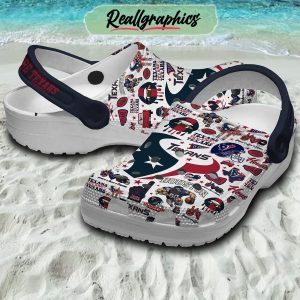 houston texans blue and red love football 3d printed classic crocs, houston texans gifts