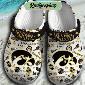 iowa hawkeyes fight for iowa i bleed black and gold 3d printed classic crocs, hawkeyes team gifts