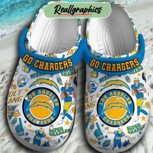 los angeles chargers go super chargers 3d printed classic crocs, los angeles chargers merchandise