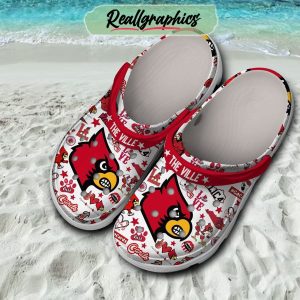 louisville cardinals ncaa peace love cards 3d printed classic crocs, louisville cardinals footwear