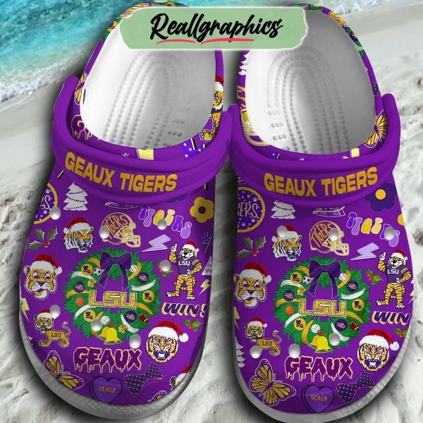 lsu geaux tigers merry christmas 3d printed classic crocs