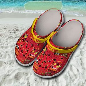 maryland terrapins roll terps fear the turtle red design 3d printed classic crocs, maryland terrapins gifts for fans