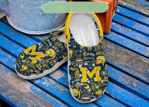 michigan wolverines go blue 3d printed classic crocs, wolverines shoes