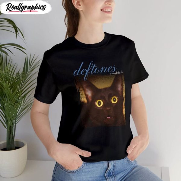 new rare deftones shirt, unique cat memes cat band unisex t shirt short sleeve