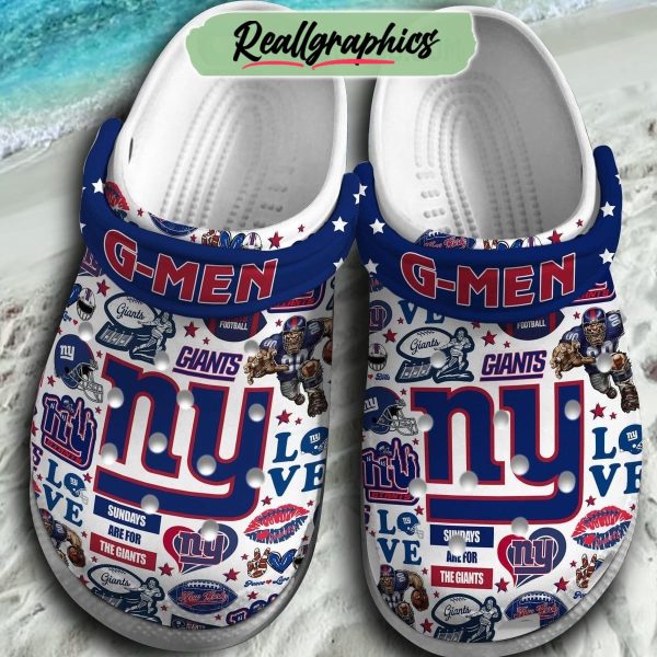 new york giants g men sundays are for the giants 3d printed classic crocs, new york giants fan gears