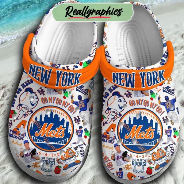 new york mets go ny king of the walk off 3d printed classic crocs, new york mets merch