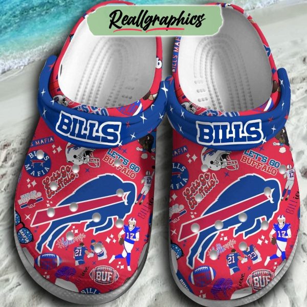 nfl buffalo bills red design crocs, buffalo bills merchandise